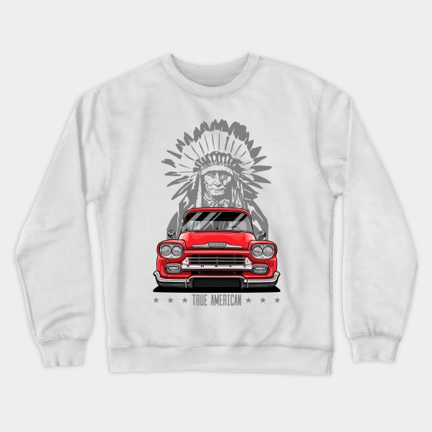 Chevy Apache Pickup Truck Crewneck Sweatshirt by Markaryan